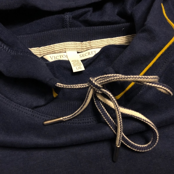 VICTORIA'S SECRET 3/4 Sleeve Hoodie Navy Soft NWT - Picture 5 of 8